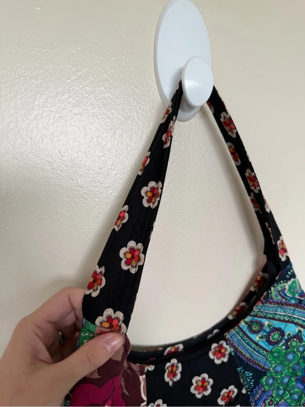 VERA BRADLEY Vintage Retired Pirouette Carnaby Blue Rhapsody Patchwork Hobo Bag